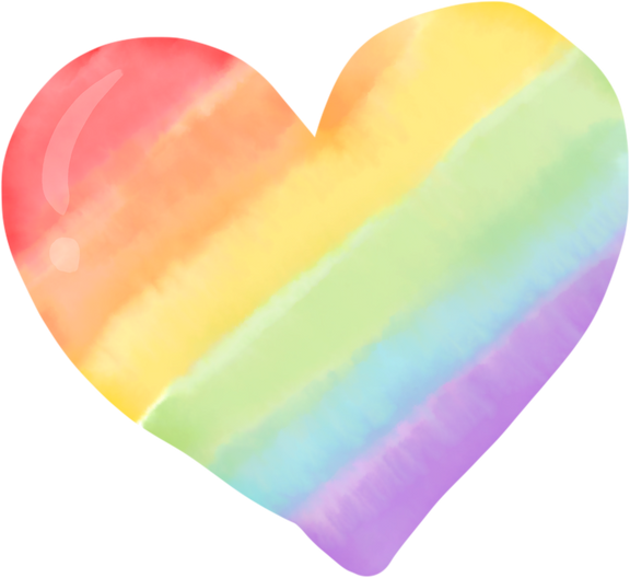 Rainbow Heart Watercolor 